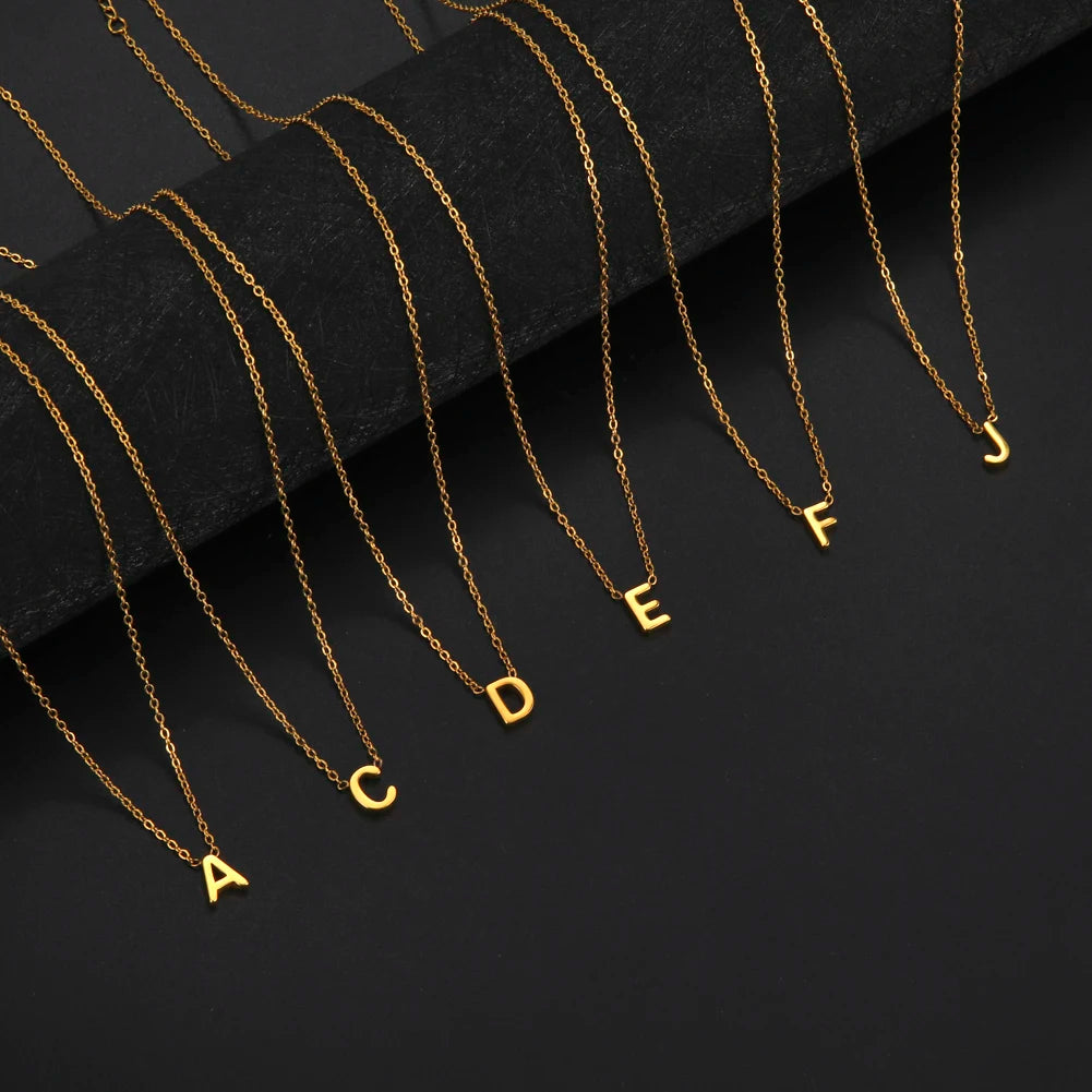 Vibesly A-Z Minimalist Initial Necklace for Women - Stunning Alphabet Stainless Steel Choker - Unique Gift Idea