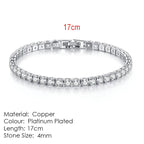 Silver Color 2.5/3/4/5mm Zircon Tennis Bracelet For Women Men Dazzling Crystal Hand Chain Wedding Gift Punk Fashion Jewelry