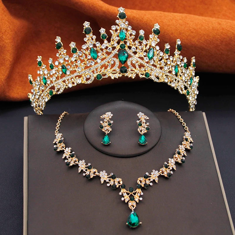 Regal Elegance Tiara, Necklace & Earrings Set - Experience Unmatched Luxury with Our Award-Winning Jewelry Collection