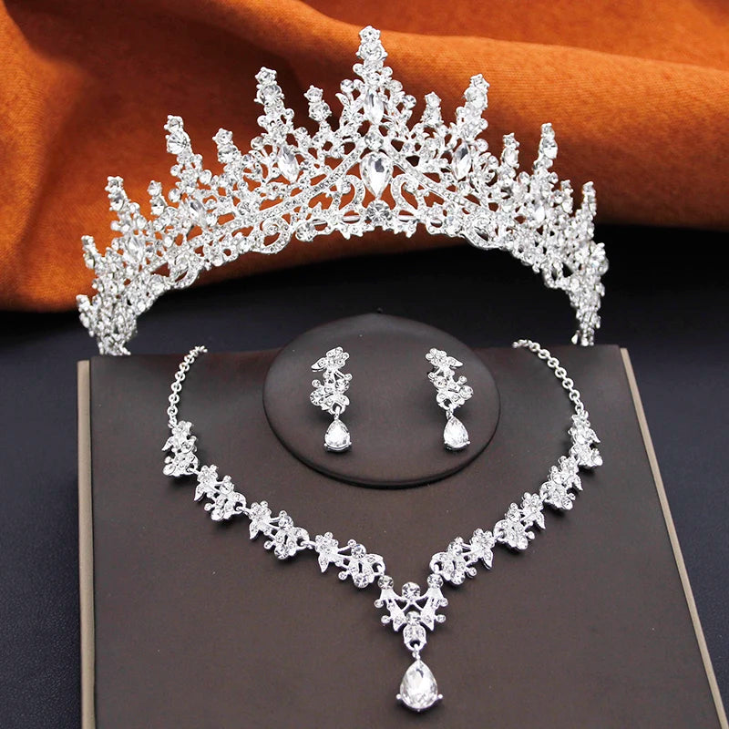 Regal Elegance Tiara, Necklace & Earrings Set - Experience Unmatched Luxury with Our Award-Winning Jewelry Collection