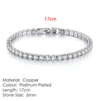 Silver Color 2.5/3/4/5mm Zircon Tennis Bracelet For Women Men Dazzling Crystal Hand Chain Wedding Gift Punk Fashion Jewelry