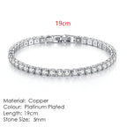 Silver Color 2.5/3/4/5mm Zircon Tennis Bracelet For Women Men Dazzling Crystal Hand Chain Wedding Gift Punk Fashion Jewelry
