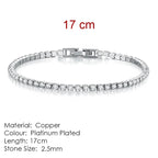 Silver Color 2.5/3/4/5mm Zircon Tennis Bracelet For Women Men Dazzling Crystal Hand Chain Wedding Gift Punk Fashion Jewelry