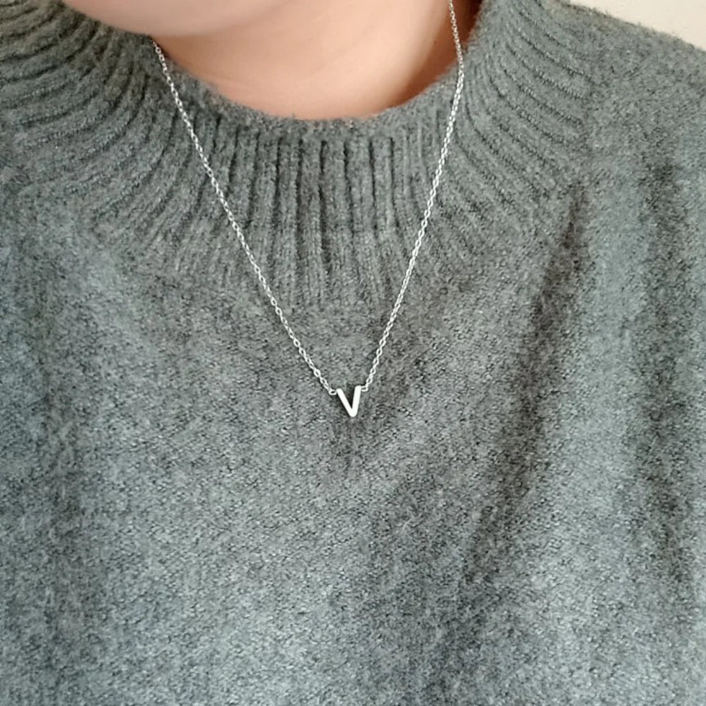 Vibesly A-Z Minimalist Initial Necklace for Women - Stunning Alphabet Stainless Steel Choker - Unique Gift Idea