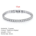 Silver Color 2.5/3/4/5mm Zircon Tennis Bracelet For Women Men Dazzling Crystal Hand Chain Wedding Gift Punk Fashion Jewelry