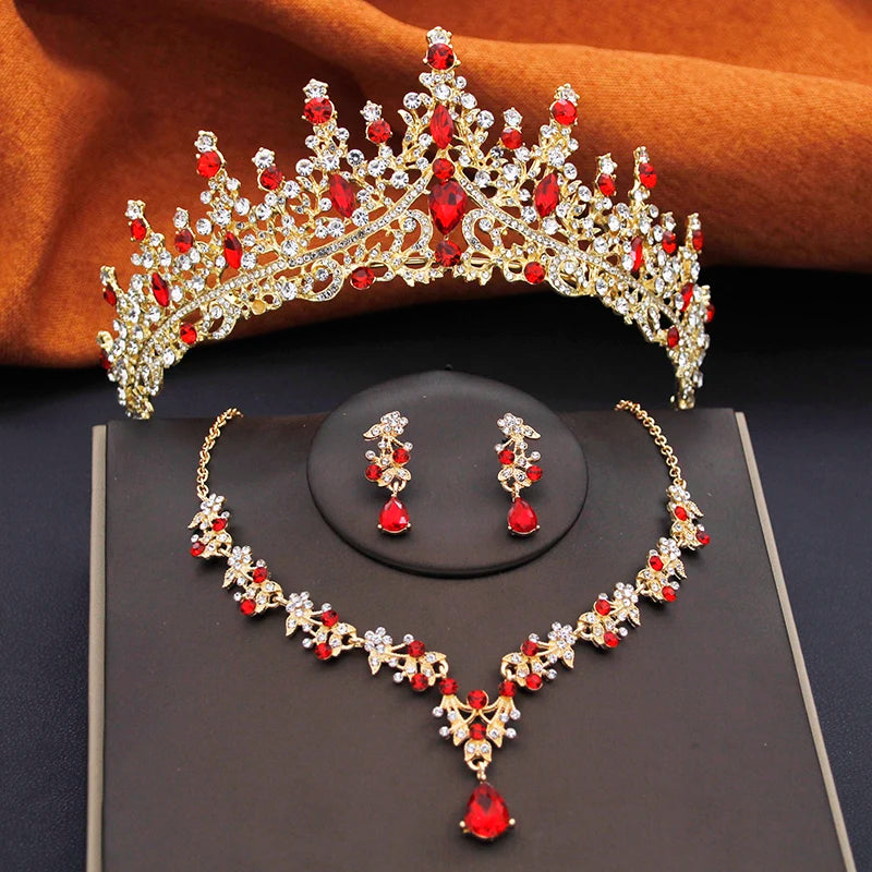 Regal Elegance Tiara, Necklace & Earrings Set - Experience Unmatched Luxury with Our Award-Winning Jewelry Collection