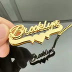 Personalized Gold Nameplate Necklace with Customizable Name
