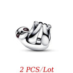 Cute Hanging Sloth Charm Fit Original Pan Bracelet DIY Women Jewelry Gift Sweet Animals Beads 2024 New Arrivals