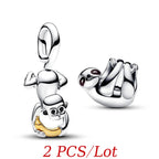 Cute Hanging Sloth Charm Fit Original Pan Bracelet DIY Women Jewelry Gift Sweet Animals Beads 2024 New Arrivals